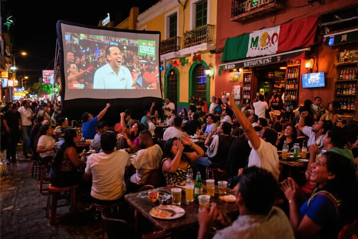 墨西哥街头观赛氛围